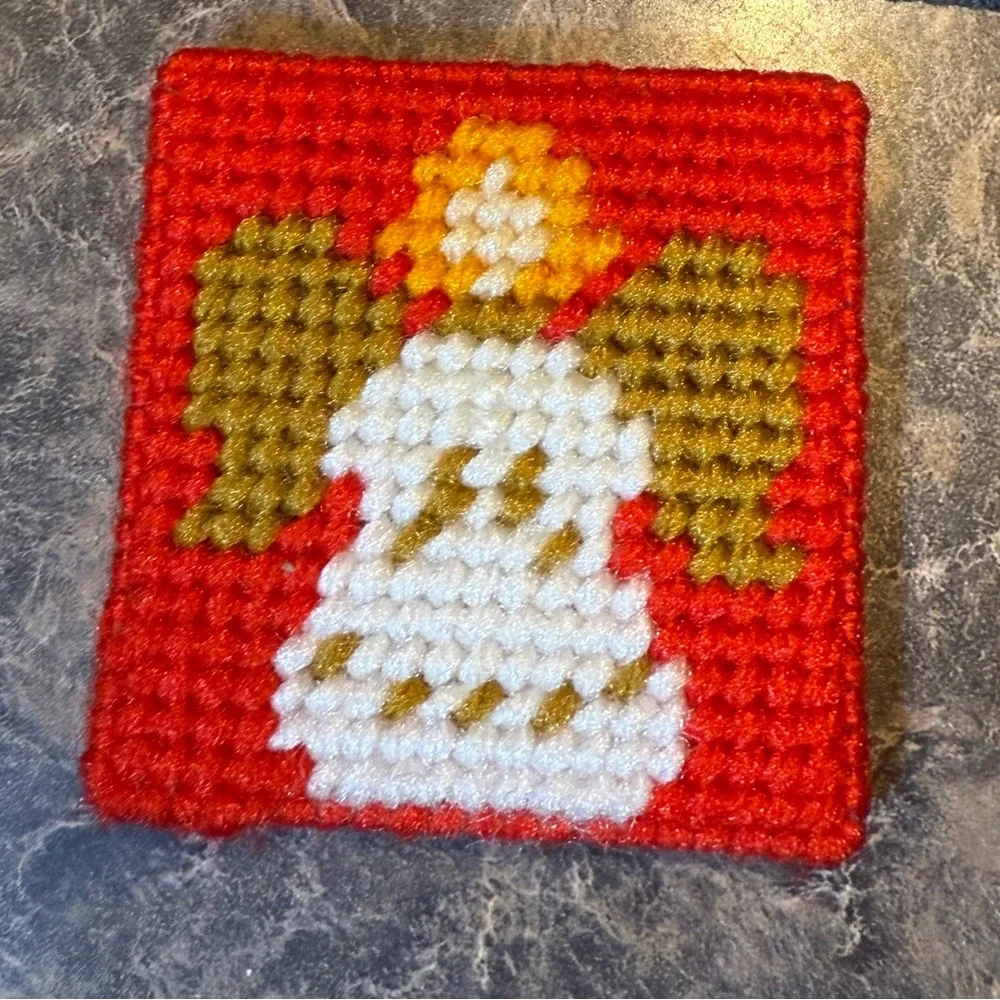 Festive Needlepoint Coasters Set - Picture 4 of 6